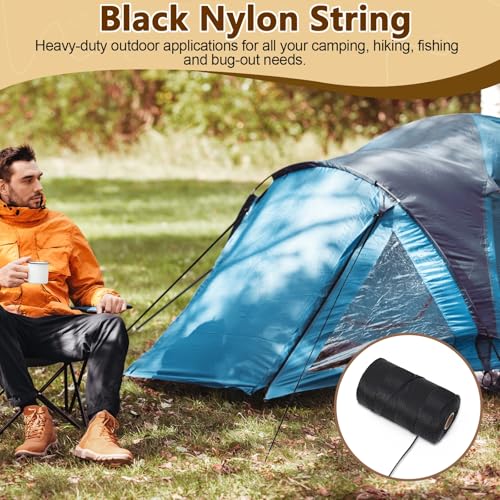Black Nylon String,500 Feet 2mm Nylon Cord Twine for Garden,Tomato,Climbing Plant,Tie Floristry,Fishing,Wrapping,Camping and Outdoor Survival,Netting Home Improvement