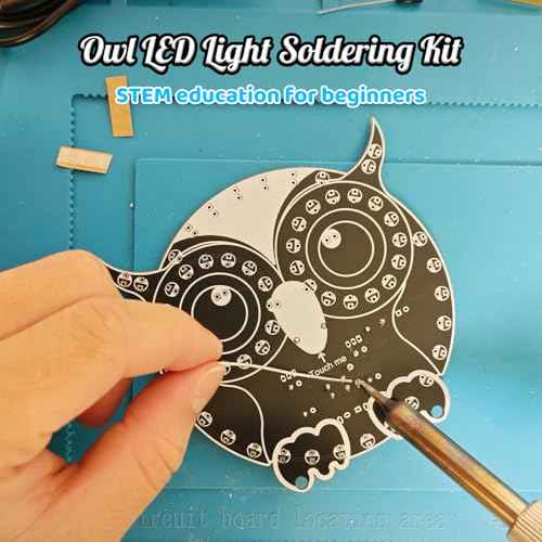 ICSTATION Soldering Learning Kit, Touch Control Owl Light Soldering Project With 3 Light Modes Brightness Adjustment Owl Shaped LED DIY Kit for Beginners School Students Education Christmas Present