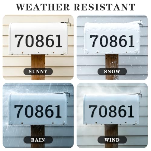 Black 4-Inch Acrylic House Numbers Self-Adhesive for Exterior Mailboxes