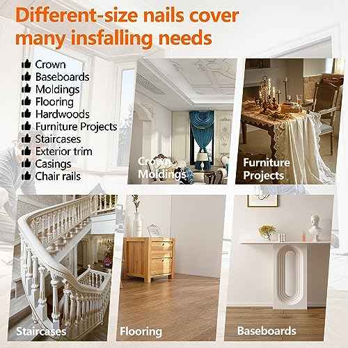 Straight Finish Nails, 16 Gauge, 1200-Pack (1-1/2", 1-3/4", 2", 2-1/2", 300 Per Size), Galvanized, Assorted Size Project Pack