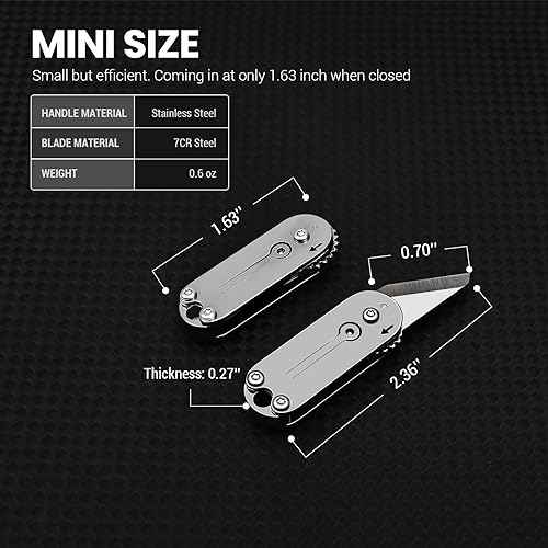 EDC Small Pocket Knife for Men, Cool Mini Folding Knife Box Cutter with Unique Design, Little Tiny Knife for Every Day Carry, Small Gift for Women Men