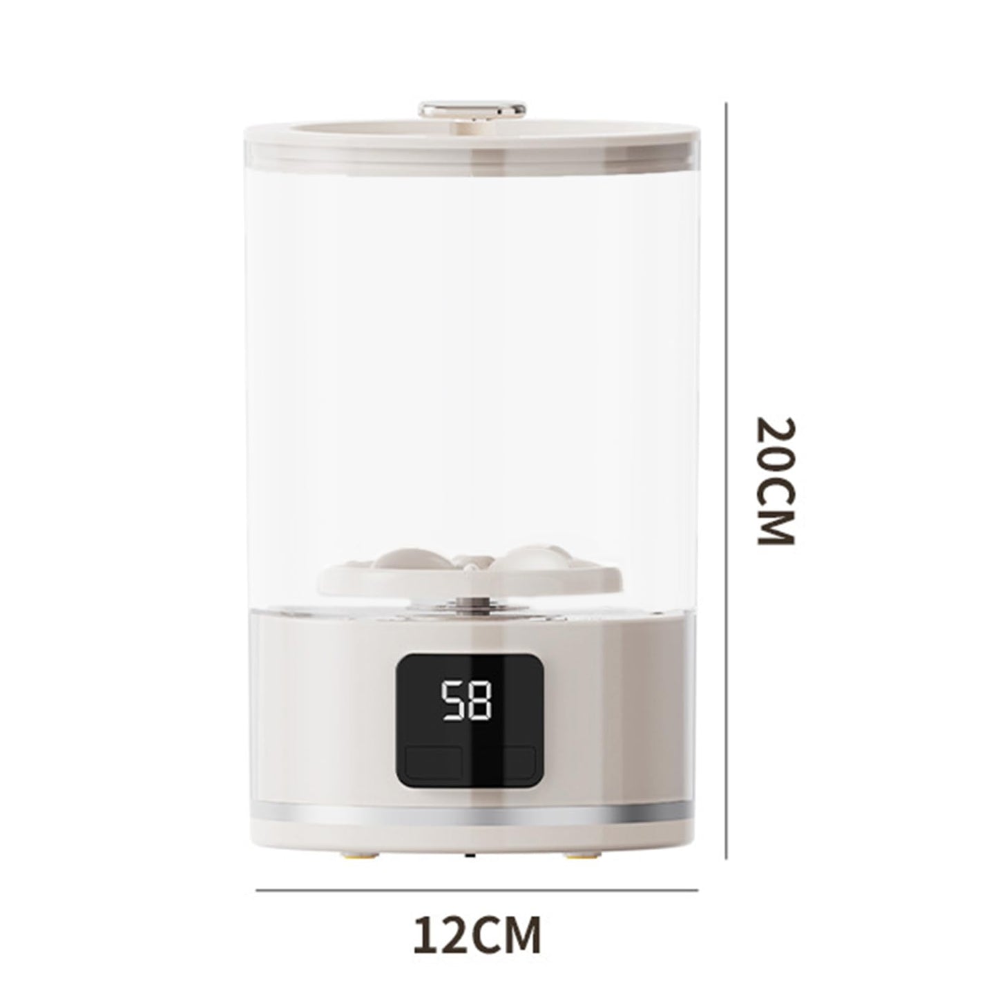 Mini Portable Washing Machine for Underwear – Rechargeable Travel Washer with LED Display, Compact Laundry Cup Washing Machine for Small Clothes, Home or Camping Use (White)