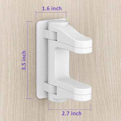 Door Lever Lock Child Proof, 2 Pack Door Handle Baby Proof No Drilling, 3M Adhesive Child Safety Cabinet Locks for Doors Simple Install and No Tools Needed, White