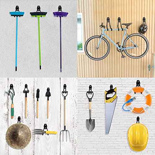 Heavy Duty Garage Hooks 8 Pack, 7.7 inch U Shaped Long Hanger, Wall Mounted Storage System, Power and Garden Tool Organizer, for Hanging Ladders, Bikes, Hose, Bulk Items and More