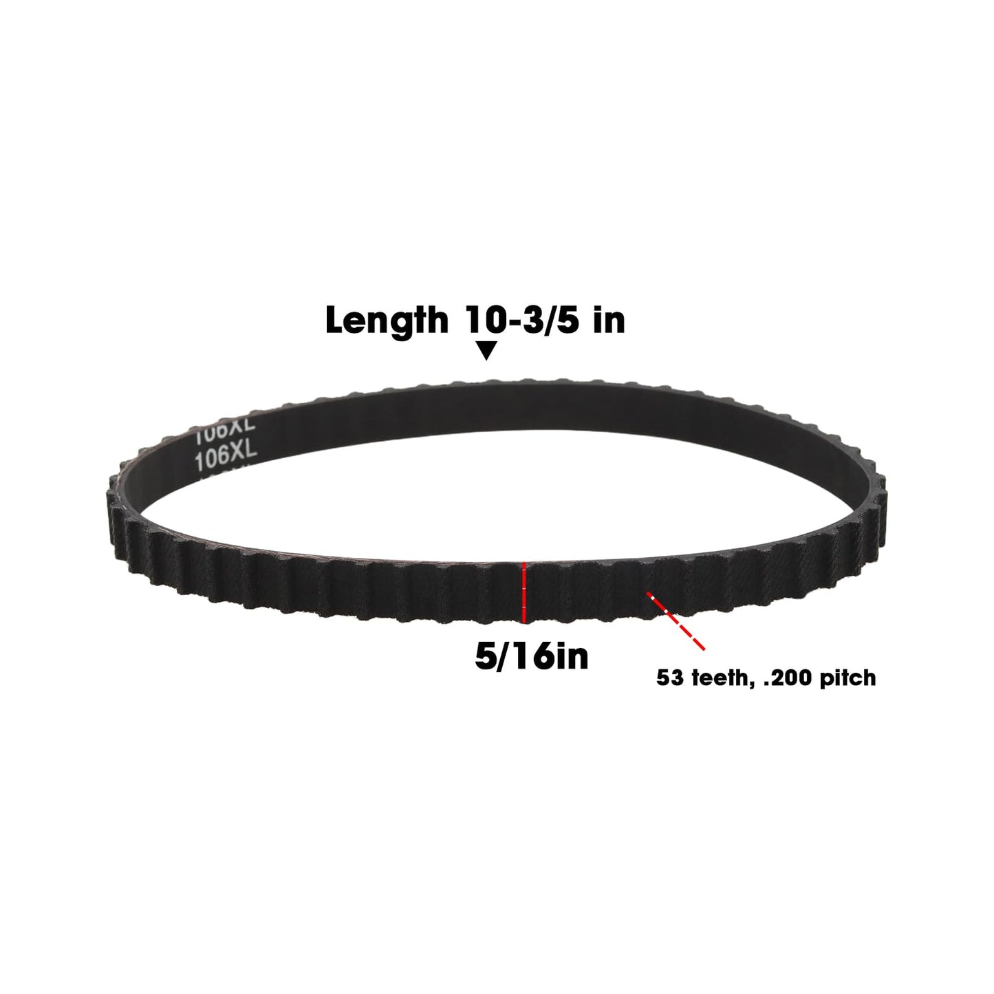 Micro Traders 2Pcs Timing Belt 106XL031 Compatible with Chicago Electric Harbor Freight Sander 69859 90045, 53 Teeth Size 10-3/5" x 5/16"