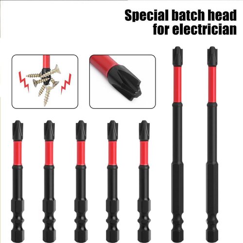 10pcs FPH2 Impact Screwdriver Bit Set for Electricians, S2 Steel 65mm & 110mm Slotted Heads 1/4 Inch Hex Shank, Magnetic Cross Slot Screw Driver Drill Bits Used Electricians