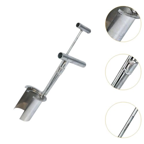 IEUDNS Bulb Planter Tool Accessories Time Saving with Handle Silver Stainless Steel Garden Tools for Garden Digging Transplanting