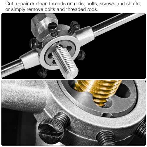 uxcell Die Stock Handle Wrench, for Metric M1-M3 (Metric) / 1/16"-3/32" (UNC/UNF) / 16mm OD Round Dies, 16mm x 5mm Threading Die Holder with Plastic Handle