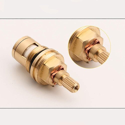 Cartridge, Brass Ceramic Stem Disc Cartridge Faucet Valve Replacement er Turn 1/2 for Bathroom Kitchen Tap (1 Pair Hot & Cold)