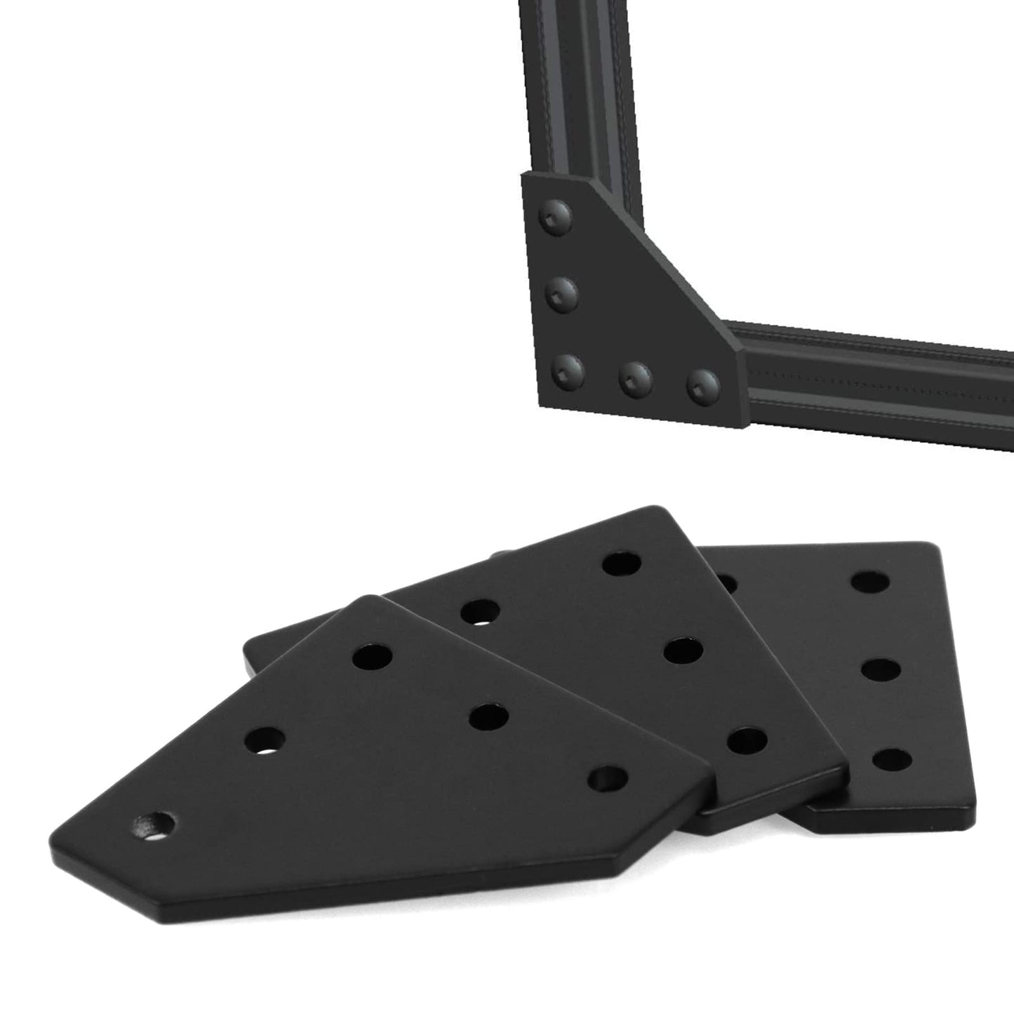 SeekLiny 2020 Aluminum Extrusion Connector Bracket Set Included 8PCS Joint Plates,1Pcs M3 Wrench,40Pcs M5 T-Slot Nuts and 40Pcs M5x8mm Screws for 2020 Series Aluminum Profile 3D Printer Frame