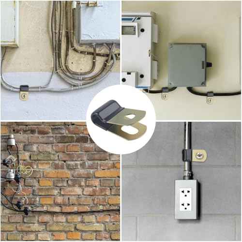 40 Pack Cable Clamps Galvanized Steel 1/4 Hose Clamp Metal Clamp Rubber Cushioned Insulated P Clamps Tube Holder for Tube, Pipe or Wire Cord Installation