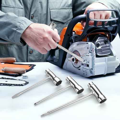 3Pcs Chainsaw Tool Set, T-Spanner Scrench Kit, 13 by 19 mm 1/2x3/4 Chainsaw Combo Combination Screwdriver and Spanner Tool