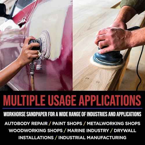 Premium 5" Red 8-Hole Pattern 40 Grit Sanding Discs, Box of 30 - Dustless Hook & Loop Backing Sandpaper for Random Orbital Sanders, Coarse-Cut Abrasive - Woodworking, Sand Auto Paint