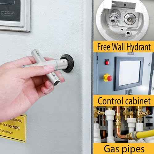 4-Way Sillcock Key Wrench, 1/4", 9/32", 5/16", 11/32", Fits Most Sillcock, Stopcock, Water Spigots, Wall-hydrant, Control Cabinet and Valves