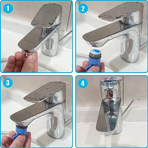 BOETOADG 4-Pack M16.5 Faucet Aerator Replacement with Key - Kitchen & Bathroom Sink Filter, 1.2GPM