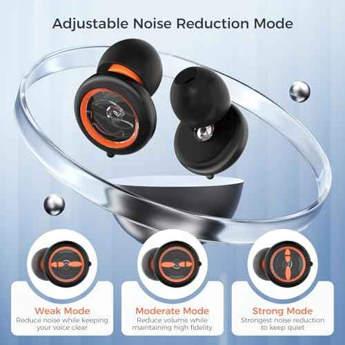 Senvok Ear Plugs for Sleeping Noise Cancelling with 50dB NRR - 3 Adjustable Noise Reduction Levels - Soft Reusable Silicone Hearing Protection Earplugs for Sleep, Work, Travel (Black)
