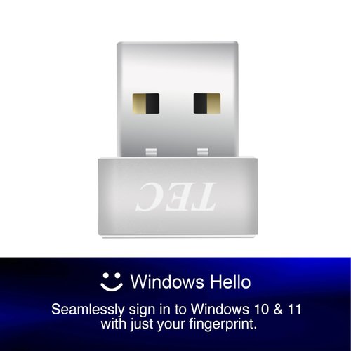 TEC SecureTouch TE-FPA3-MC USB Fingerprint Reader - Windows Hello, Secure Authentication & Encryption