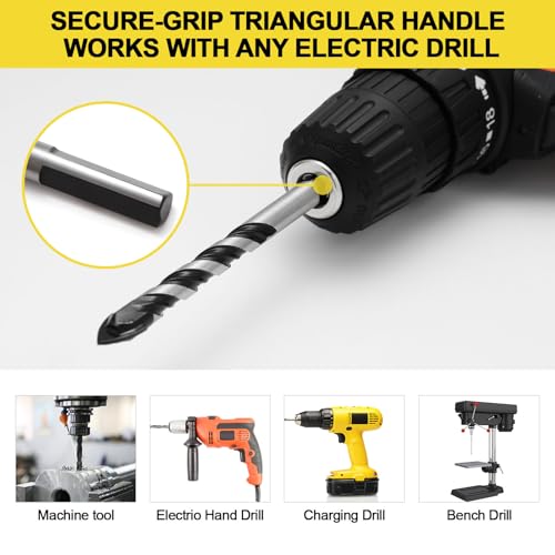 DYRECELVE 12-Piece Masonry Drill Bit Set and Concrete Drill Bits - Includes 7 Sizes