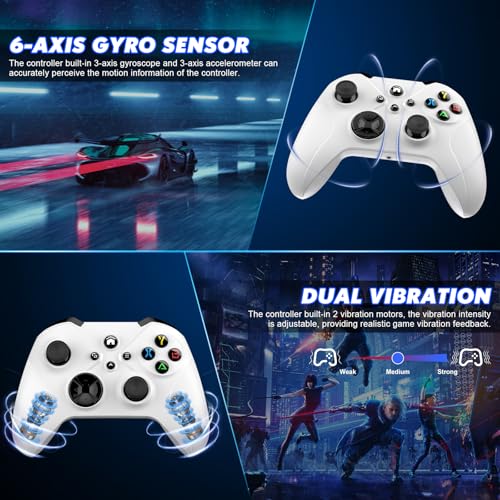 Xexvyrin White Wireless Xbox Controller for Xbox Series X|S & PC with Turbo & 3.5mm Jack