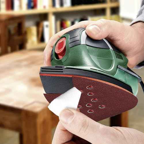 180 Grit Mouse Sander Sandpaper, 50PCS Sanding Pads for Mouse Palm Sanders, Hook and Loop Sandpaper, Triangle Sanding Pads for Black and Decker Mouse Sanders and Many Other Palm Sanders (180 Grit)