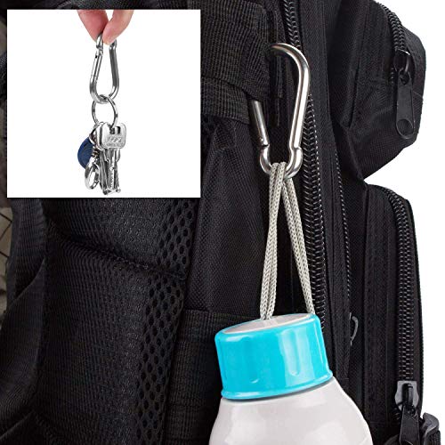 MIVIDE 50 PCS M5 x 2 Inch Spring Snap Carabiner Clips Heavy Duty Outdoor Hooks