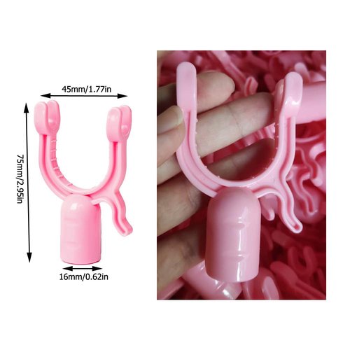 NentMent 4 Pack Clothes Hanger Reaching Hook Replacement 5/8 Inch Telescopic Adjustable Clothes Hook Pole End Hook Parts for Replacement Parts for Clothes Pole Forks 0.62in Plastic Fork Heads
