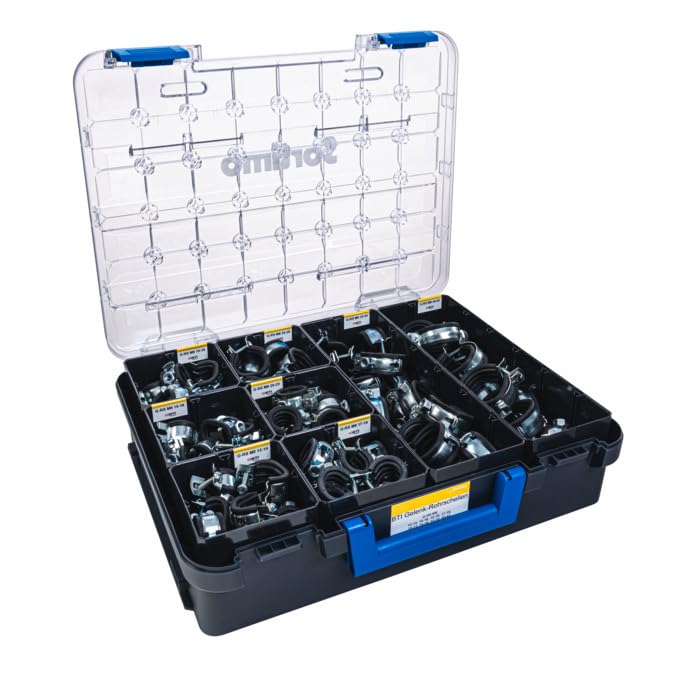 Sortimo T-BOXX 330 with 8 Inset Boxes H95 - Robust Small Parts Box with Transparent Lid, Flexible Divider & Safe Transport. Compatible with Sortimo Vehicle Equipment & WorkMo