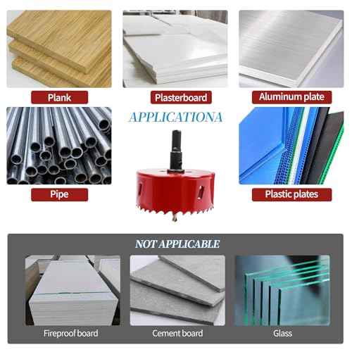 LC LICTOP 3.15 Inch Hole Saw, Heavy Duty Bi-Metal Cornhole Cutter, HSS Blade Drill Bit for Ceiling Light, Wood, Soft Metal Sheet, Plastic Panel, Drywall and Fiberboard, with Positive Rake Teeth, Red