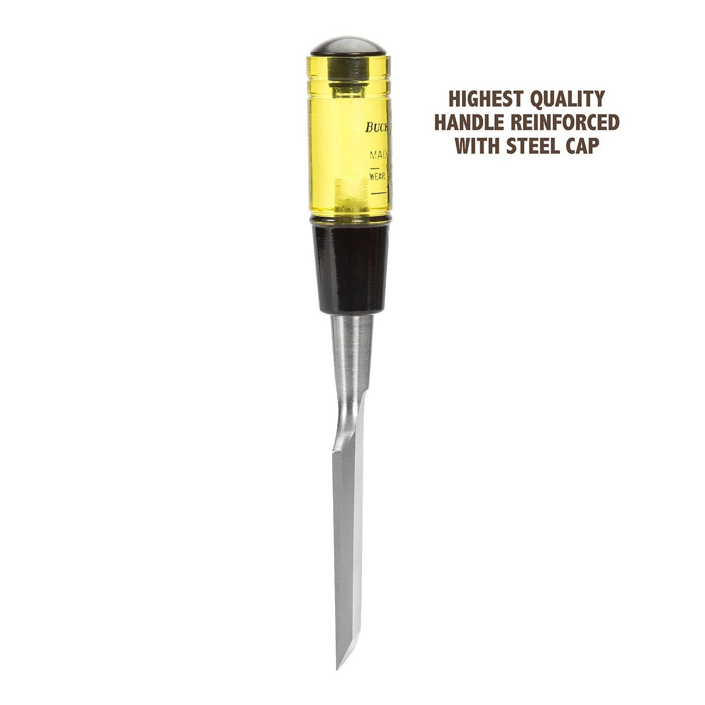 Buck Brothers 120108BC 1-1/2" Wood Chisel Made in USA, For Paring and Finishing Cuts in Carpentry and Woodworking, Tempered Tool Steel Blade, Mallet-Safe Handle