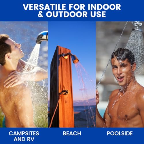 Self-Closing Outdoor Shower Valve with Pull Chain - Chrome, Water Saving