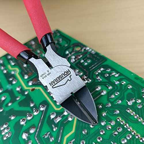 6 inch Side Cutter - Diagonal and Spring Loaded Wire Cutters with Non-slip Red Handle, Ideal for Jewelry, Crafting, Zip Tie, Heavy Duty,1 Pack