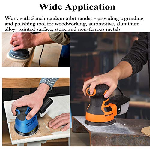 Aiyard 100-Pack 5-Inch 220 Grit Hook and Loop Sanding Discs with 8 Holes