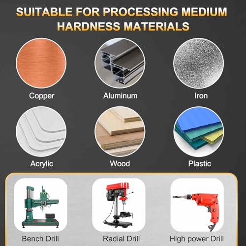 HARFINGTON 17mm Drill Bit 1/2" Reduced Shank Round 4241 High Speed Steel Uncoated (Bright) 118¡Æ Standard Point for Plastic Wood Copper Aluminum Iron Medium Soft Metal