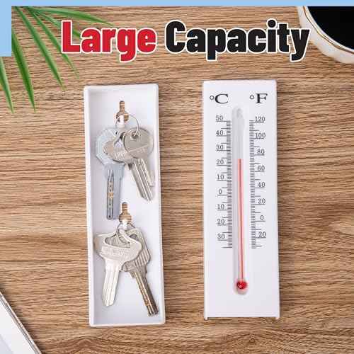 Meejune Hide a Key Outside Thermometer - Outdoor Key Hider with Secret Compartment, Hidden Storage Box for Yard, Garden, Outdoor Use, Large Storage for Keys & Small Items