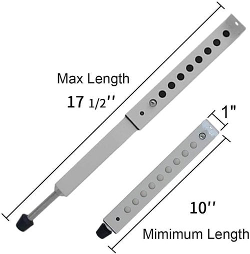 JEACENT AC Security Window Lock Bar, Window Security Bars - Sturdy Steel, Extends from 10" to 17 1/2" for Sliding Windows with AC Unit Installed