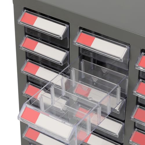SAHUANIYE 75-Drawer Parts Cabinet, Bolt & Nut Tool Storage Organizer, Cold-Rolled Steel Grey