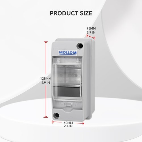 MOLLOM 2 Way Circuit Breaker MCB Distribution Protection Box with DIN Rail, IP65 Waterproof,for Indoor and Outdoor