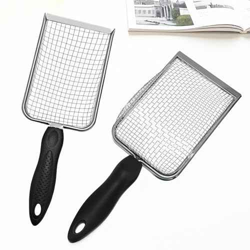 2 PCS 2-in-1 Gardening Soil Sifter Set with 3.8/5mm Mesh, Garden Sieve & Shovel Sifter Screen Potting Scoop for Sand, Dirt, Rock Compost, Stainless Steel & Ergonomic Handle