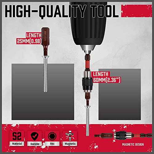 Premium 25-Piece Allen Key Drill Bit Set - Durable Allen Wrench Bits with Strong Magnetic Tips, SAE & Metric Hex Keys