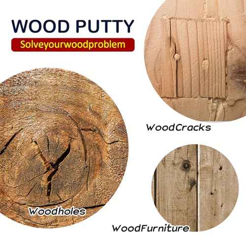 Wood Filler & Putty, White, 280g, Sandable, Paintable & Stainable, Quick-Drying, Non-Toxic, Ideal for Furniture, Cabinets, Floors & More