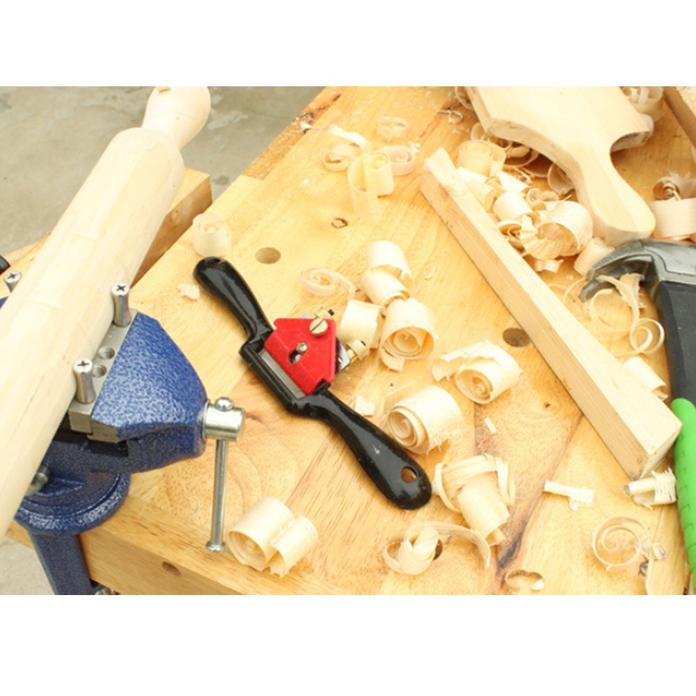 Swpeet 10'' Adjustable SpokeShave with Flat Base, Metal Blade Hand Tool Perfect for Wood Craft and Wood Working