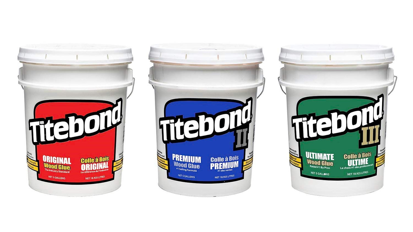 Titebond III Ultimate Wood Glue 5 Gal. – Premium Professional Woodworking Adhesive, Waterproof, Strong Initial Tack, Interior/Exterior Use, Easy Water Cleanup – 1417