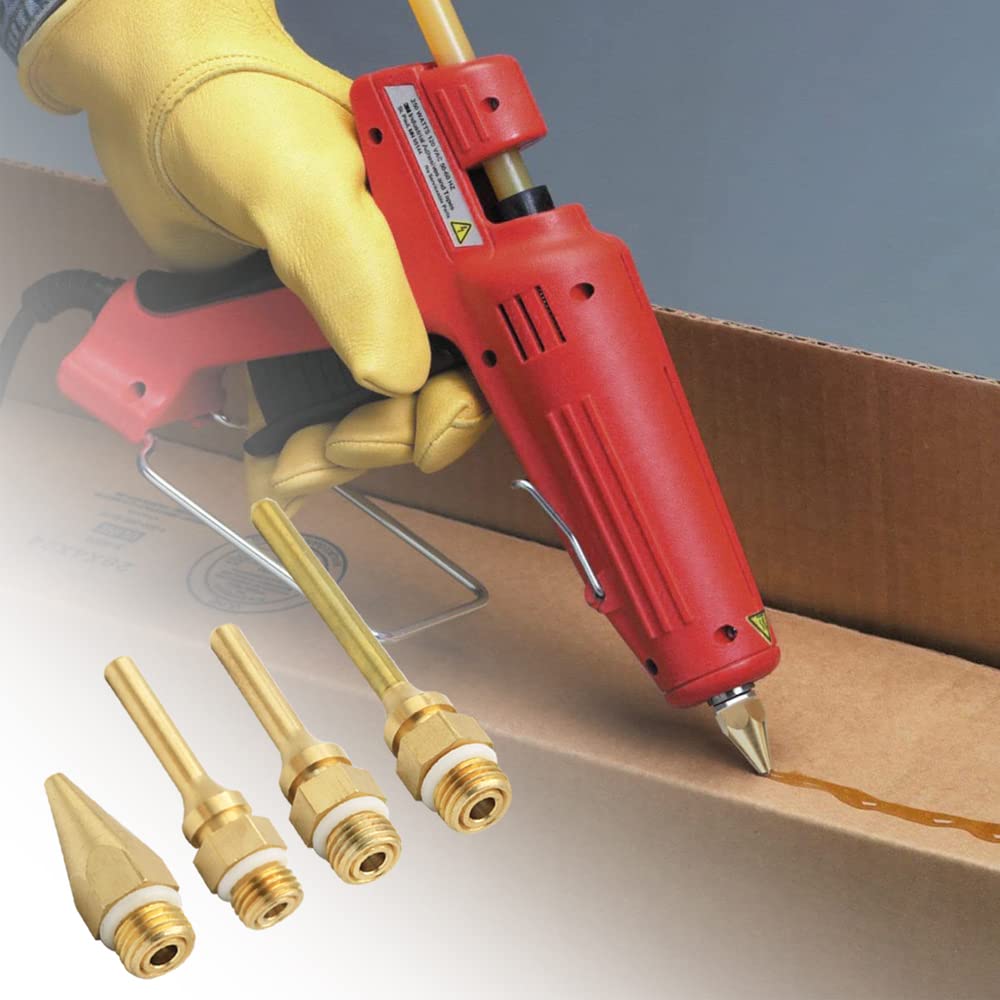 Mesee 4pcs Hot Melt Glue Gun Nozzle Set for 11mm Thread Power Tools, Long Short Small-bore Large Diameter Pure Copper Nozzle Tips 2.0x70mm 2.0x50mm 2.0x34mm 3.0x50mm