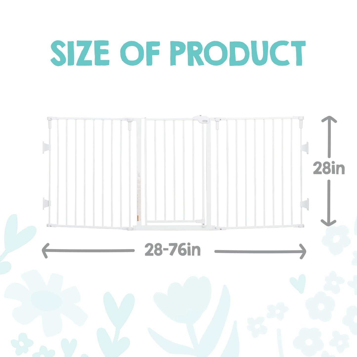 Regalo 76 Inch Super Wide Configurable Baby Gate, Includes 4 Pack of Wall Mounts and Hardware, White