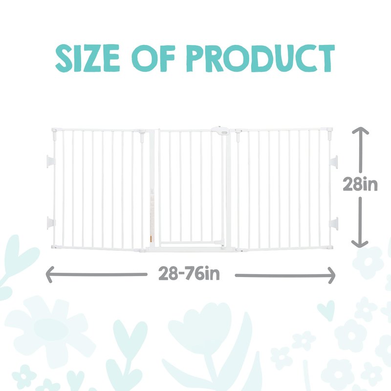 Regalo 76 Inch Super Wide Configurable Baby Gate, Includes 4 Pack of Wall Mounts and Hardware, White