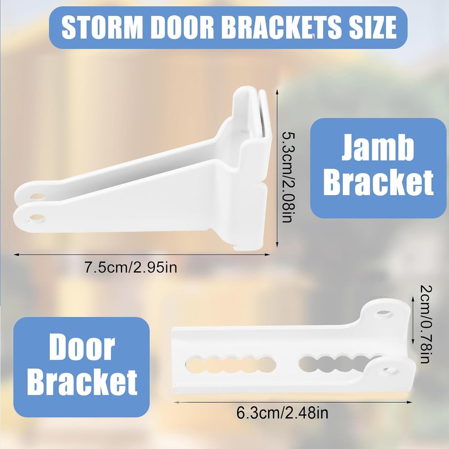 Storm Door Closer Bracket,Repair Jamb Bracket Compatible with Andersen,Durable Screen Door Closer Replacement Parts Kits with Emco/Larson/Pella, Protecting Doors from Damage from Strong Winds (White)
