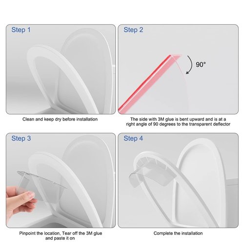 Transparent Toilet Seat Pee Guard - Urine Deflector Splash Guard for Round Toilets Easy Install Prevent Spills Home Hotel Kid Adult