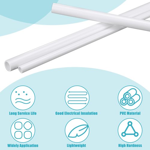 Sasylvia 10 Pcs White PVC Pipe DIY Projects Sch40 Furniture Grade for Home, Greenhouse, Garden, Farm, Workshop (1/2 Inch,4 Ft)