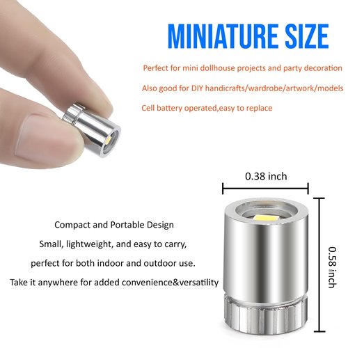TAYSING 20 Pack Small Spotlight Battery Operated LED Lights Cordless Miniature Spot Light for Artwork, Paintings, Jewelry, Display Cases, handicrafts, Models, Toys, Puzzles(Warm White)