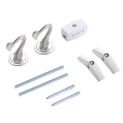 Canomo Swag Lighting Kit with 12 Feet Chandelier Chain and 15 Feet Cord, Instructions Included for Chandelier, Pendant Light and Ceiling Fan Light, Silver